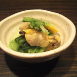 松もと - 浅利と水菜の煮浸し。