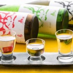 Kushi No Tempura Ya Tsuki Ichi - 日本酒3種飲み比べ