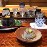 らん亭～ 美日庵 - 酒器と先付の飯蒸し