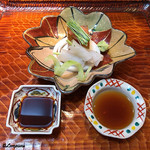 らん亭～ 美日庵 - 皮剥に皮剥の肝とポン酢ジュレ寄せ