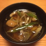 日本料理 たかむら - 10.〆：比内地鶏のガラスープ