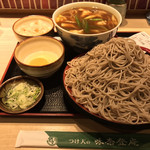 味奈登庵 - カレー南蛮そば 大盛り 別盛り＋揚げ玉＋玉子♡