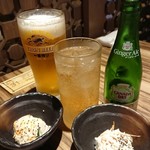 十勝晴れ - ビールとジンジャーエール（辛い）、お通し