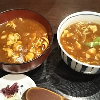 日本橋 やぶ久 - ミニカレー丼、ミニカレー南蛮そばセット 1,026円♪