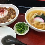 極楽うどん TKU - 肉温玉丼セット（￥910）