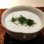 菊鮨 - ◆白子様の茶碗蒸し・・上に白子のソースを盛られるのですが、茶碗蒸しの味わいもソースの味わいも 何とも言えず美味しくて絶品。