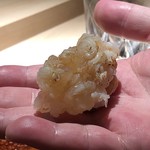 菊鮨 - うちわ海老・・甘いですね。