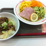 Sugakiya - 冷やしラーメンと直火焼牛塩焼肉丼