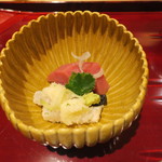 銀座 しのはら - お造りの一：鱧とその塩辛 鮪