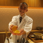 銀座 しのはら - フォアグラとマンゴーの最中