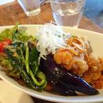 木を植えるレストラン オーロラ - 鶏の唐揚げねぎポン酢かけランチ