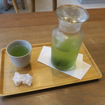 カイカドウ カフェ - Bセット：あんバタ＋水出し茶（干菓子付き）トッピングホイップ1