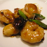 中国料理　三楽 - 海老と栗の唐辛子炒め
