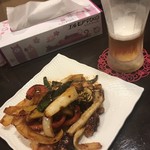 インド料理 SINGH - ビールとタコの炒め物1100円