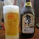 もつ焼 あぶさん - オリオン生と多良川