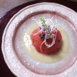 Takasago Saryou - 温トマトの能登豚やわらか煮詰め白味噌仕立て　2011.9