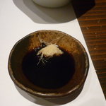 みよし - 和牛刺身の醤油（生姜を入れて）