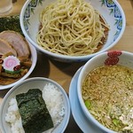 中華そば 多賀野 - 粟国の塩つけそば 850円、メンマ 120円、ごはん 120円