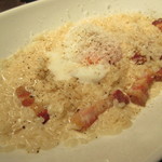 【生ベーコンのカルボナーラリゾット 温玉添え】