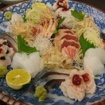 和食処　環翠 - 鱧湯引き、ﾏｸﾞﾛ頭肉焼霜作り、イカ、さば、他。