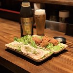 Nagoya An - ほろ酔いセット(鶏の唐揚げ、チャーシュー、ビール)