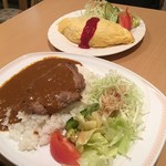 カフェレストランパセリ - オムライスセット980円ハンバーグカレーセット 1100円