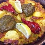 Chicken and potato paella