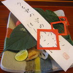 馳走なかむら - 八寸　短冊に地元俳人「杉田久女」の七夕の句