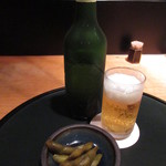 桔梗屋 - キリン ハートランド(中瓶) 600円(税別)と枝豆