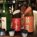 家和らぎ - 日本酒飲み比べ3種(1回目)と大将