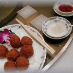 中国料理 桃花林 - ホタテ貝の海老すり身包み揚げ