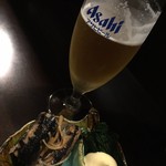 おかん家 - ビール（小）&お通し