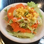 行徳ビリヤーニーハウス - お皿もひんやり、ドレッシング美味。