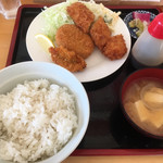 Shinryuu tei - ミックスフライ定食（カレーコロッケ・カキフライ・イカフライ）900円