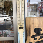 駕籠休み - それほど古い建物でもないのでしょうが、骨董品の寒暖計を発見。字体が古い！