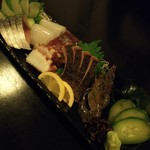 Gom Pachi - お刺身盛り合わせ(穴子、〆鯖、マグロ、イカ、蛸、炙り鰆、海老)
