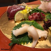 お料理 七草 - 石垣貝､鯨 鹿の子、鰹土佐造り