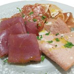 Assortment of 4 types of ham