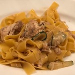 Ristorante IL FIGO INGORDO - 丹羽黒鶏の煮込みとズッキーニのフィットチーネ