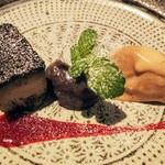 かわ村 - ほうじ茶カタラーナ、きな粉ジェラート