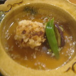 おかもと - 焚合（すっぽんの飛竜頭香煎揚げ、ナス、インゲン）