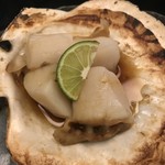 喜の川 - ほたて貝焼きです。