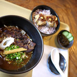 風遊斎 - ガチマヤ定食：アブナンソーキーすば（カレー味）