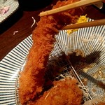 とんかつ檍 - エビフライ　リフト！