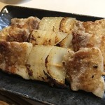 Yakitori Haruki - ぎゅーと押したような豚バラ焼き。