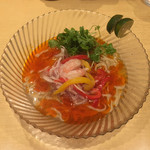 饗 くろ喜 - トムヤムクンみたいな冷やしそば（饗 くろ㐂）※限定 2018.10