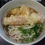 Oniyamma - 冷「大盛」とり天&ちくわ天ぶっかけうどん 650円