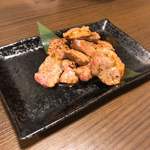 彩波 - ②桜姫鶏レバーのレアレア炙り550円