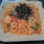 ぱすたや然流 - 海の幸のパスタＷにんにく　しょうゆ味