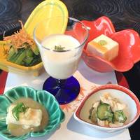 讃アプローズ - 旬菜５品　秋刀魚のみぞれ和えは鶏肉ときゅうりの中華和えに変更でした